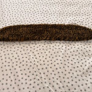 Vintage Leopard Print Faux Fur Scarf